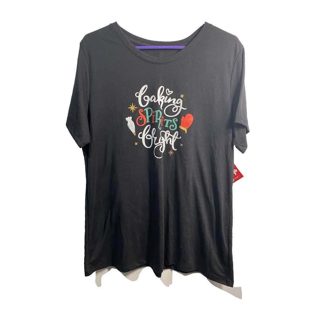 holiday time womens short sleeve christmas shirt size XL‎ extra large 16 18